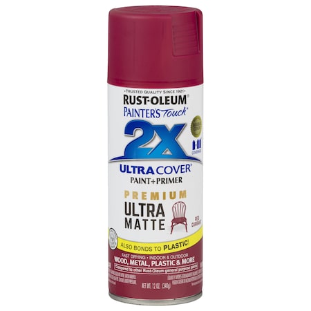 Rust-Oleum Spray Paint, Red Currant, Matte, Solvent, 12 Oz 331190